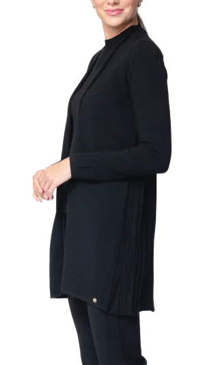 Amely Shawl Collar Mid-Length Cardigan ; Black