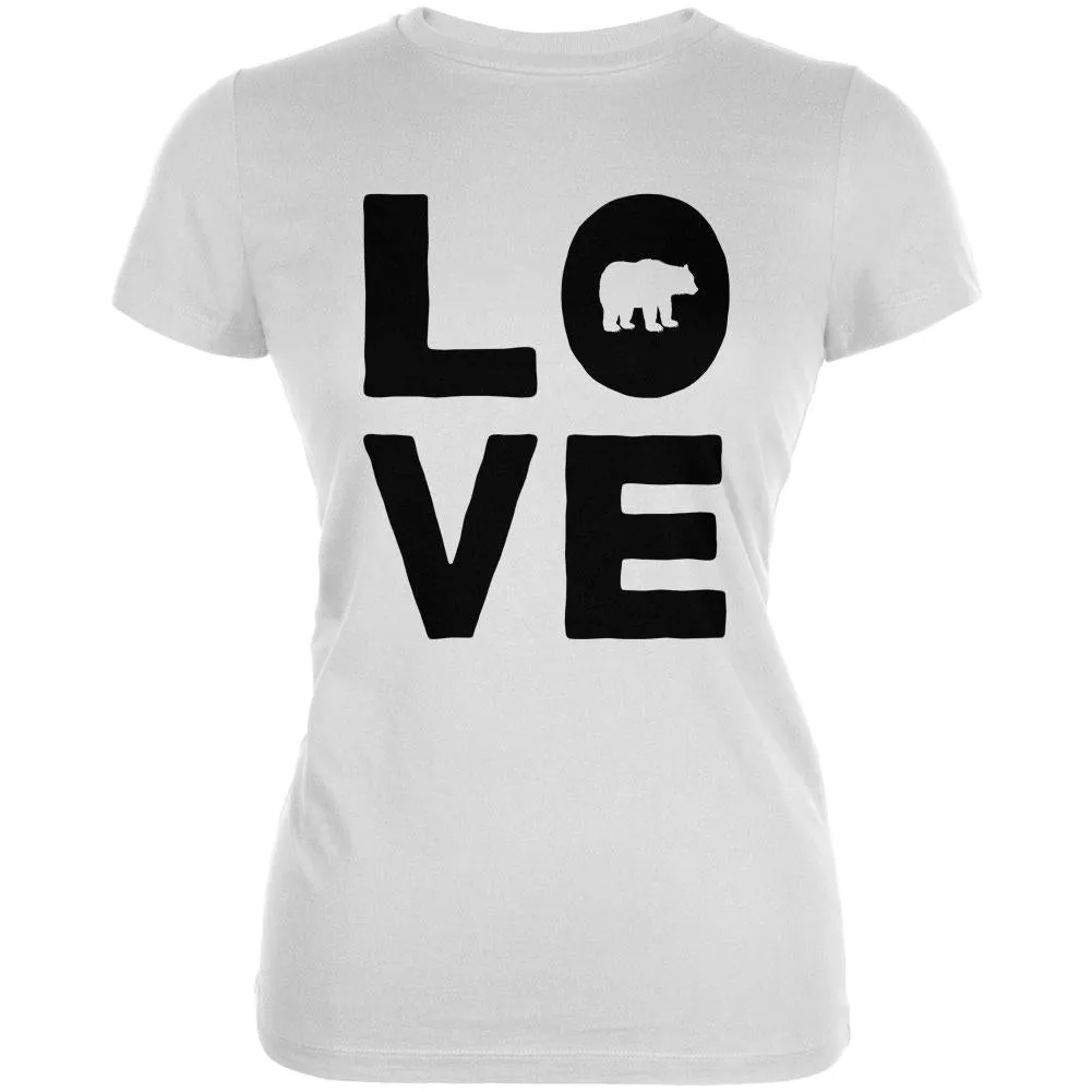 Autumn Bear Love Juniors Soft T Shirt