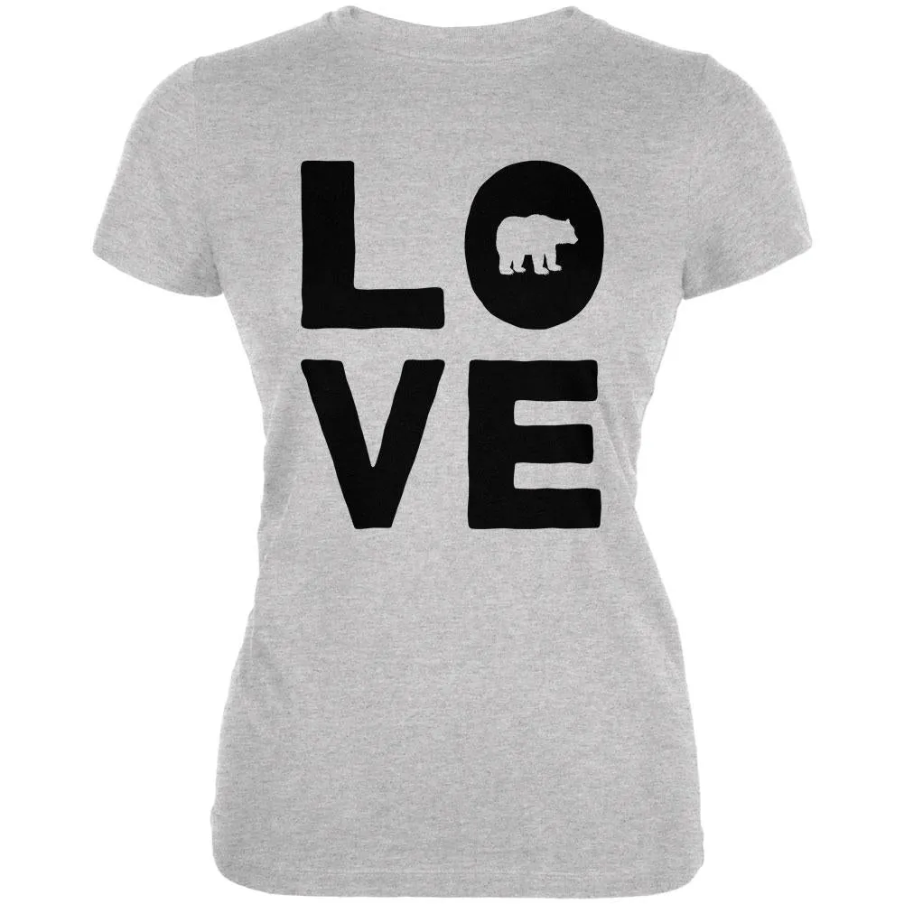 Autumn Bear Love Juniors Soft T Shirt