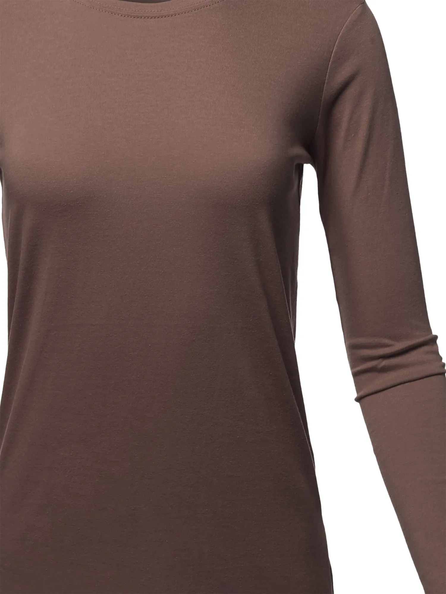 Basic Solid Soft Cotton Long Sleeve Crew Neck Top Shirts