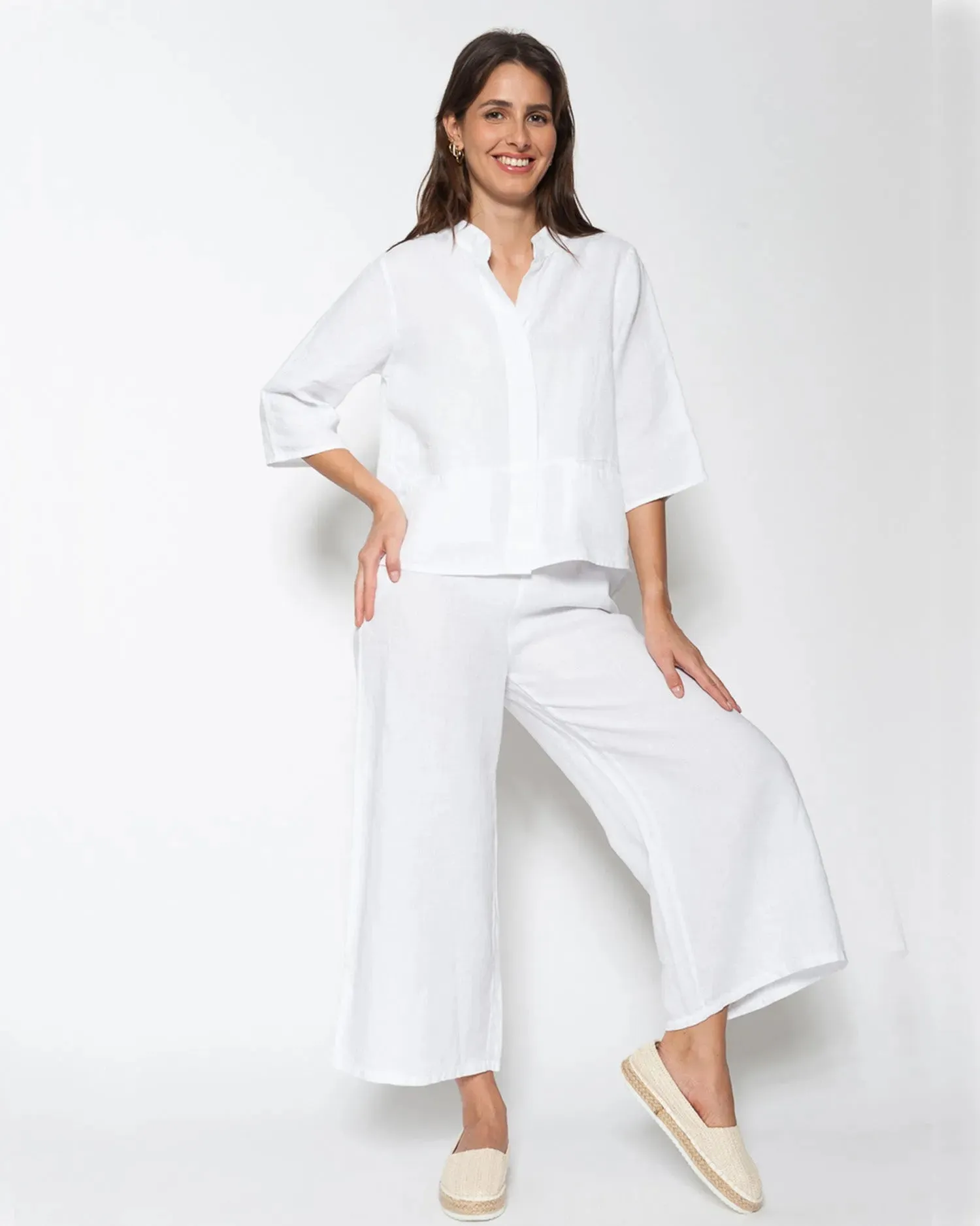 Blueberry Oceanside Relaxed Pants, White