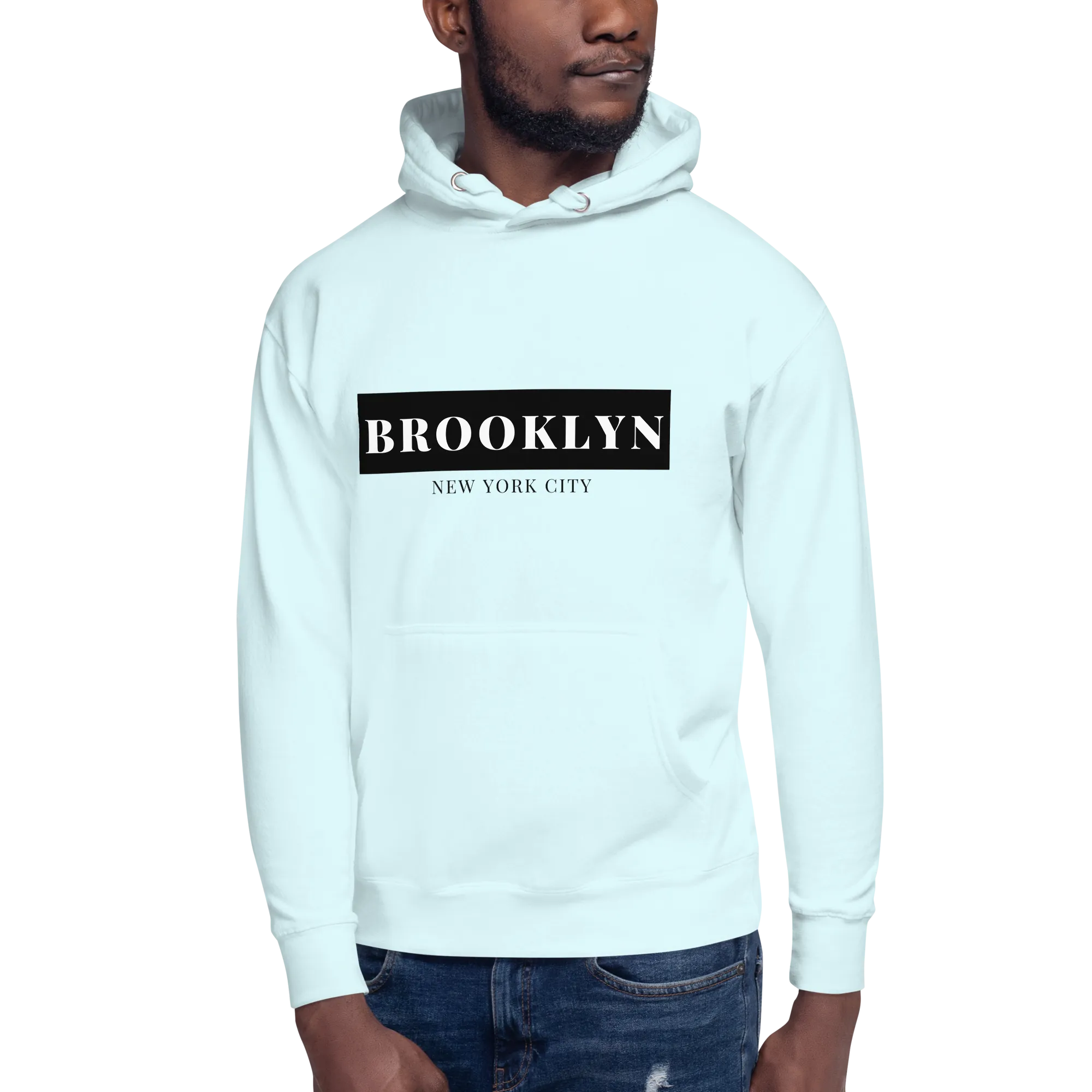 Brooklyn NYC Hoodie (White & Grey)