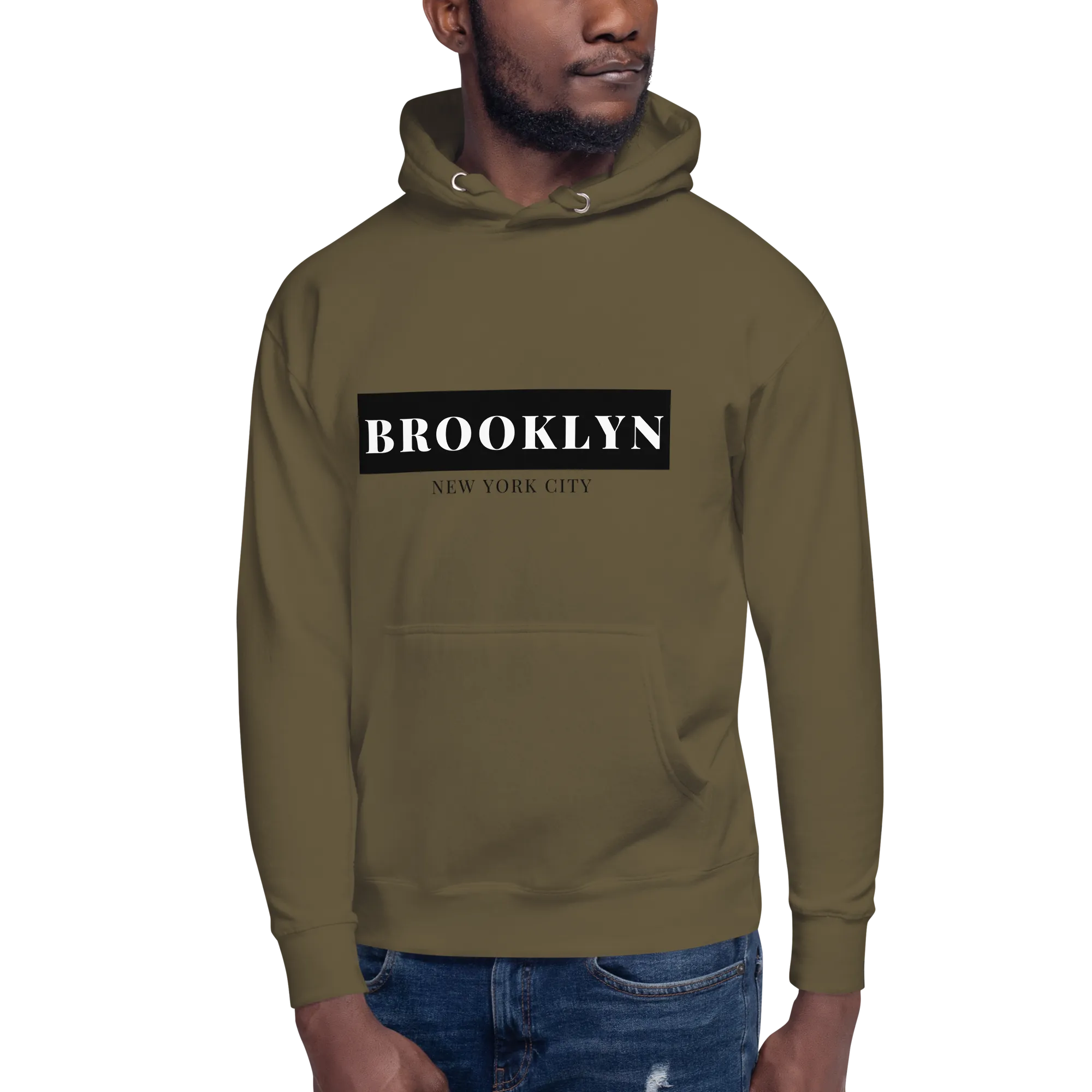 Brooklyn NYC Hoodie (White & Grey)