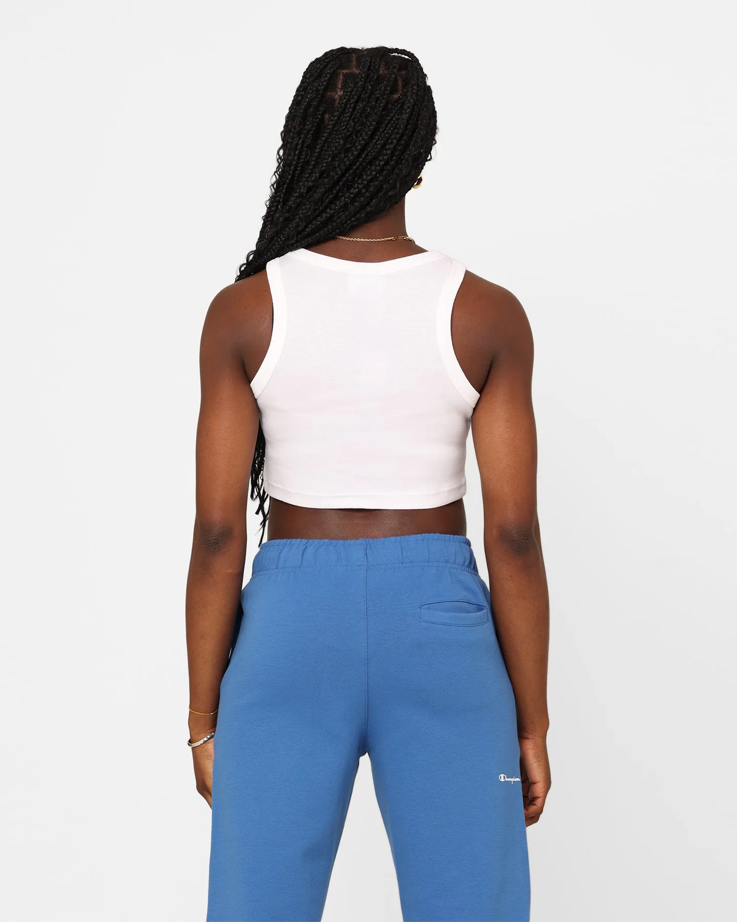 Champion Women's Heritage Cropped Rib Tank Singlet White