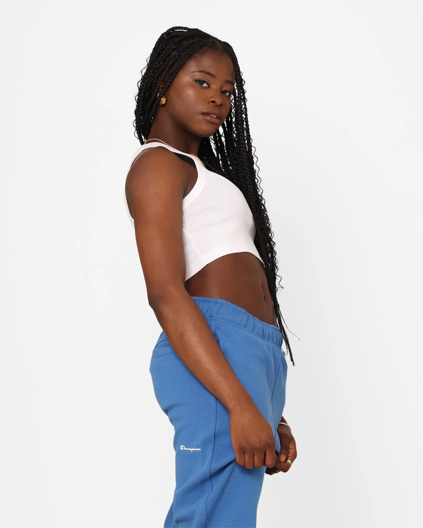 Champion Women's Heritage Cropped Rib Tank Singlet White