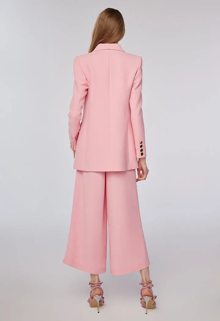 Choice Double Breasted Pink Blazer Pink