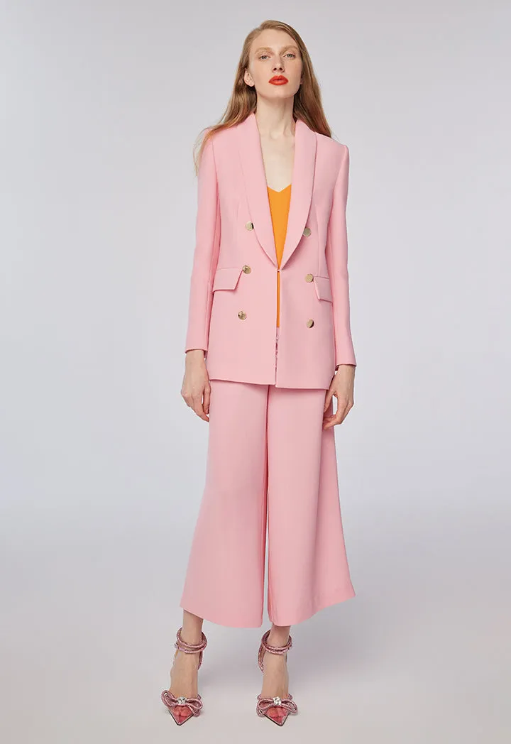 Choice Double Breasted Pink Blazer Pink