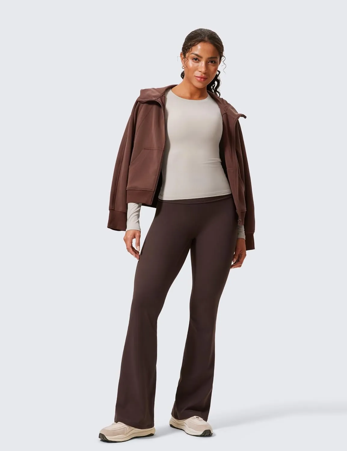 CRZ YOGA Secretsculpt Womens Butterlift Scrunch Butt Flare Leggings 31" - No Front Seam High Waist Bootcut Yoga Pants Booty