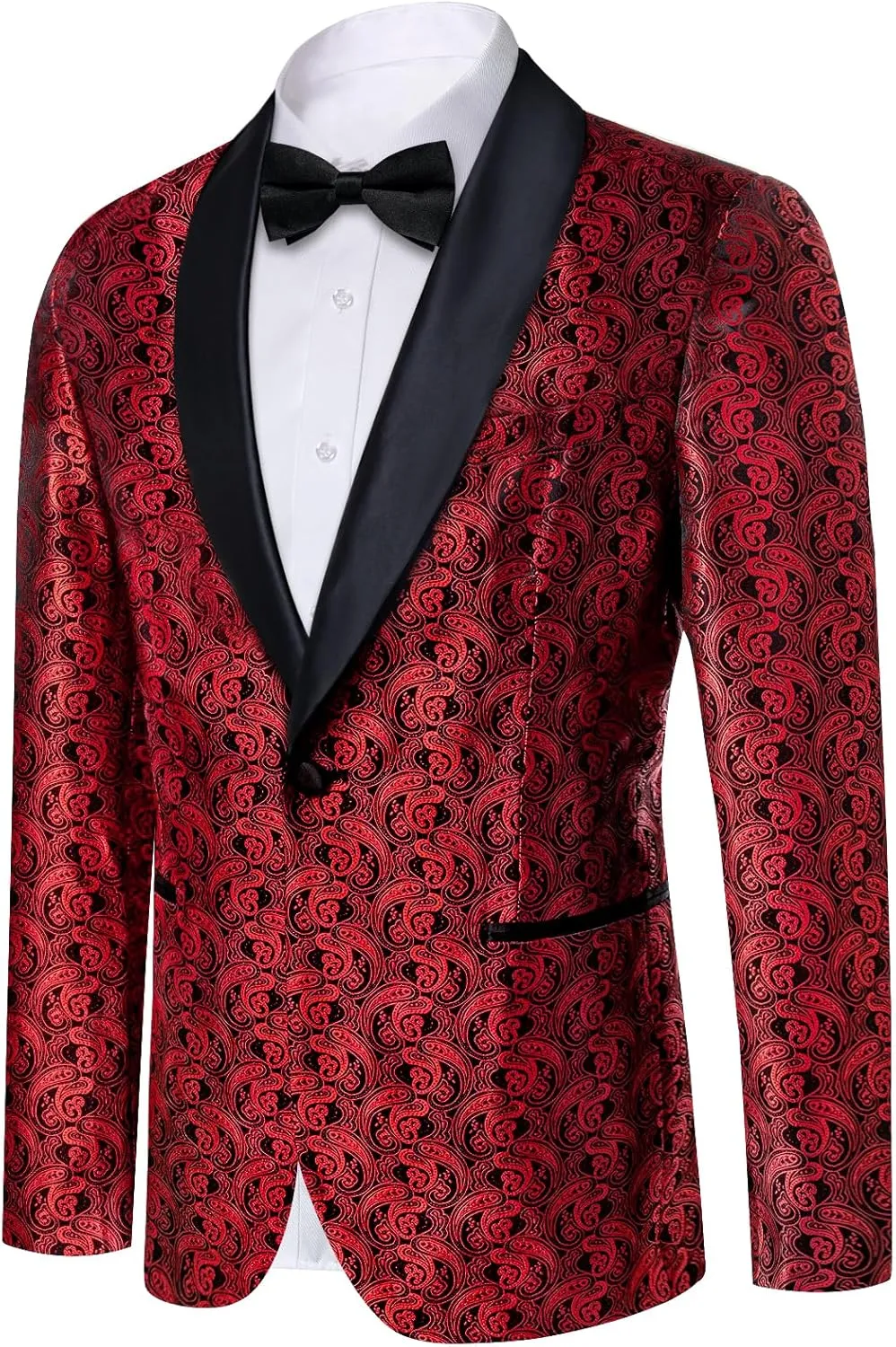 DiBanGu Mens Blazer One Button Shawl Lapel Tuxedo Sport Coat Casual Dress Suit Jacket for Men Wedding Party Prom