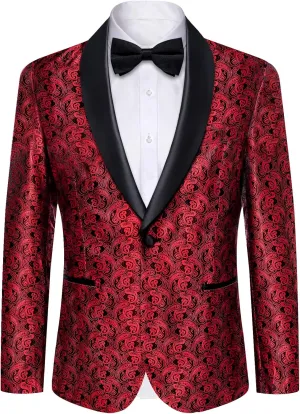 DiBanGu Mens Blazer One Button Shawl Lapel Tuxedo Sport Coat Casual Dress Suit Jacket for Men Wedding Party Prom
