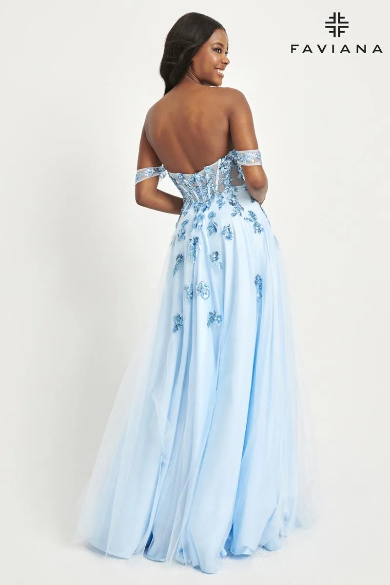Faviana Off Shoulder A-Line Prom Dress 11059