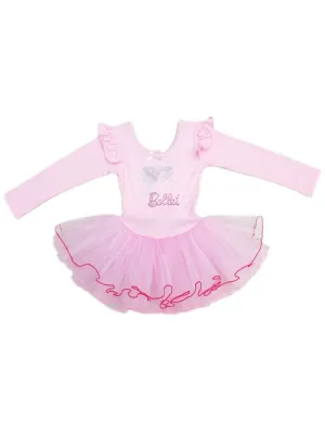 Girls Pink Rhinestone Ballet Girl Long Sleeve Ballet Dress 9M-8