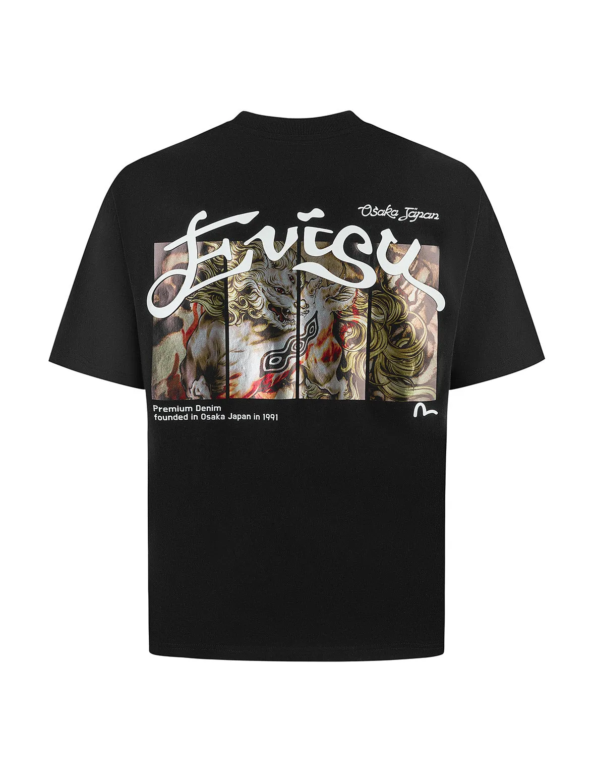Hakutaku Seagull Print Relax Fit T-Shirt