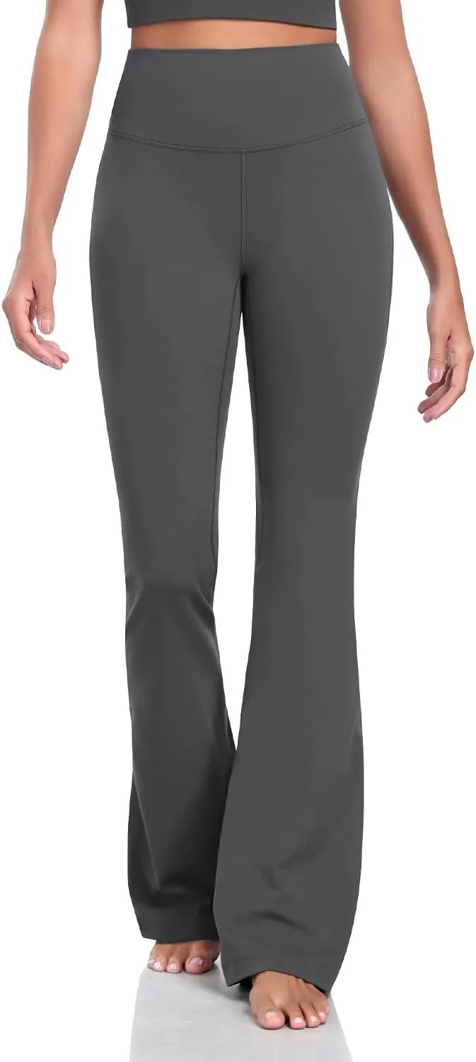HeyNuts Harmony Flare Leggings 29"/30.5"/32.5"/34.5", High Waisted Tummy Control Wide Leg Bootcut Yoga Pants Lounge Soft