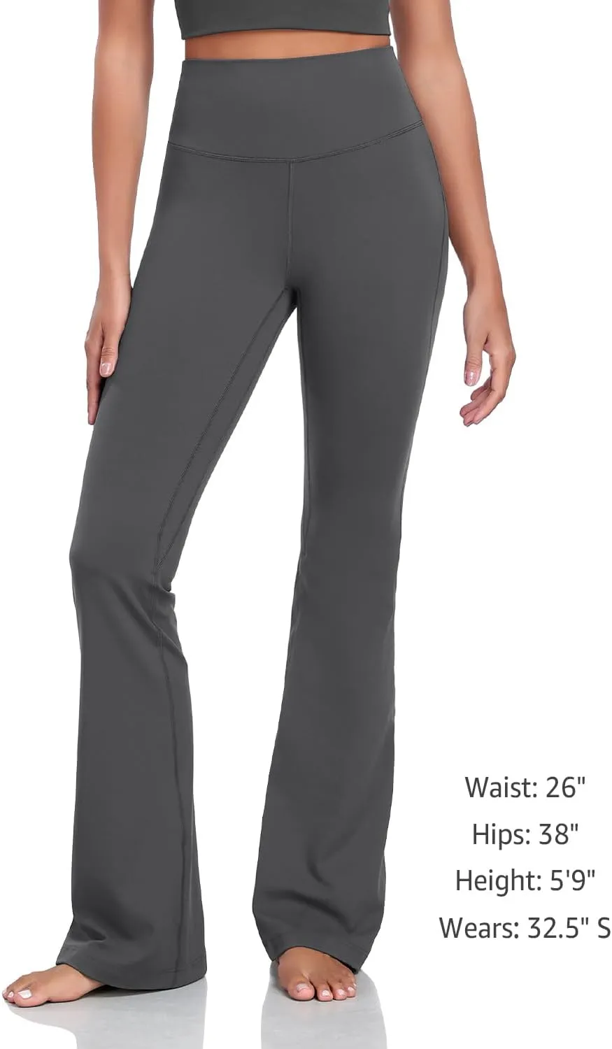 HeyNuts Harmony Flare Leggings 29"/30.5"/32.5"/34.5", High Waisted Tummy Control Wide Leg Bootcut Yoga Pants Lounge Soft