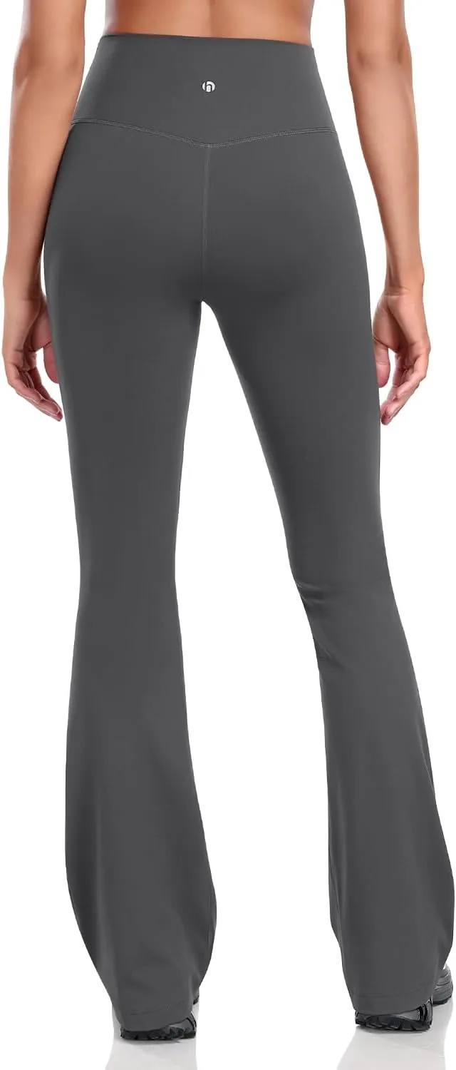 HeyNuts Harmony Flare Leggings 29"/30.5"/32.5"/34.5", High Waisted Tummy Control Wide Leg Bootcut Yoga Pants Lounge Soft
