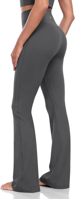 HeyNuts Harmony Flare Leggings 29"/30.5"/32.5"/34.5", High Waisted Tummy Control Wide Leg Bootcut Yoga Pants Lounge Soft