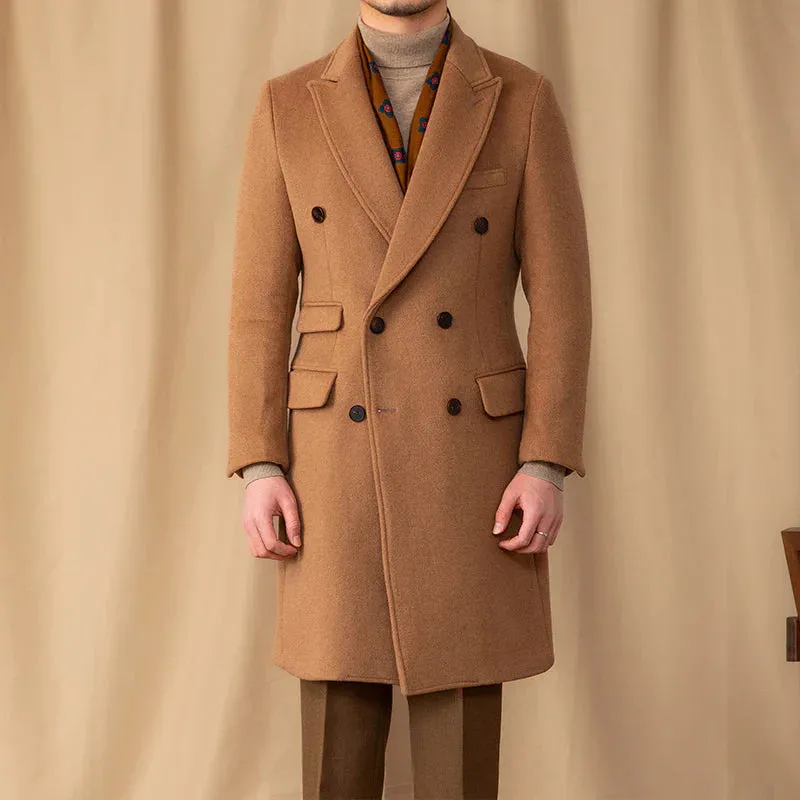 Kingsman Brown Double Breasted Over Coat by Italian Vega® (Latest Edition)