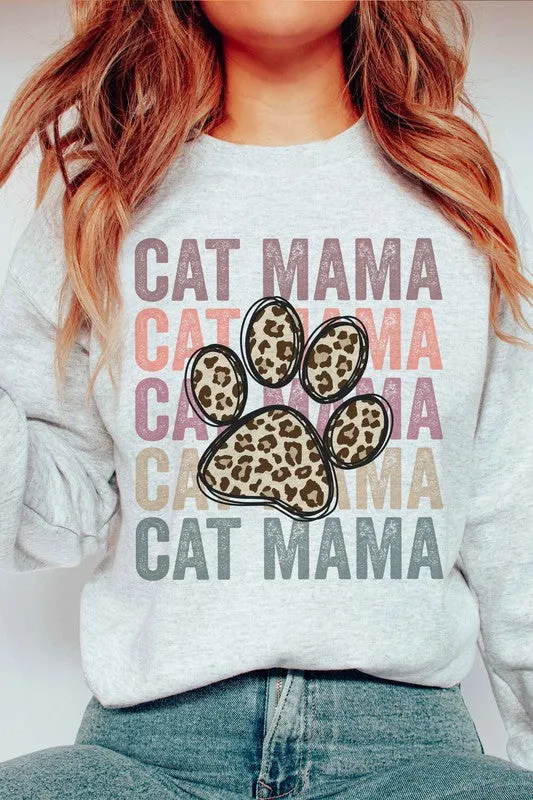 LEOPARD CAT MAMA GRAPHIC SWEATSHIRT
