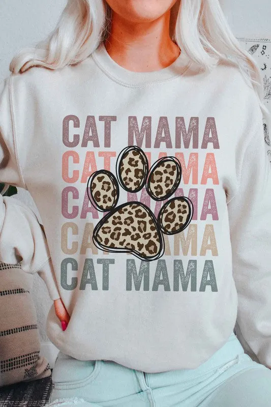 LEOPARD CAT MAMA GRAPHIC SWEATSHIRT
