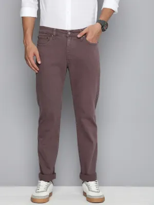 Men's Mauve Regular Fit Mid Rise Jeans