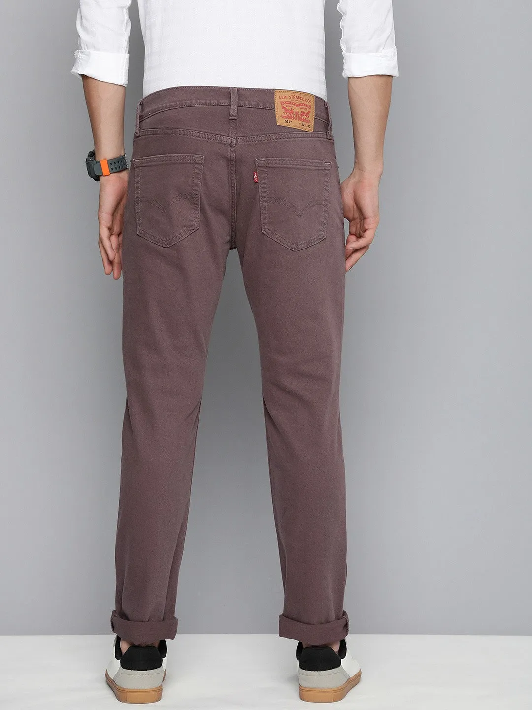Men's Mauve Regular Fit Mid Rise Jeans