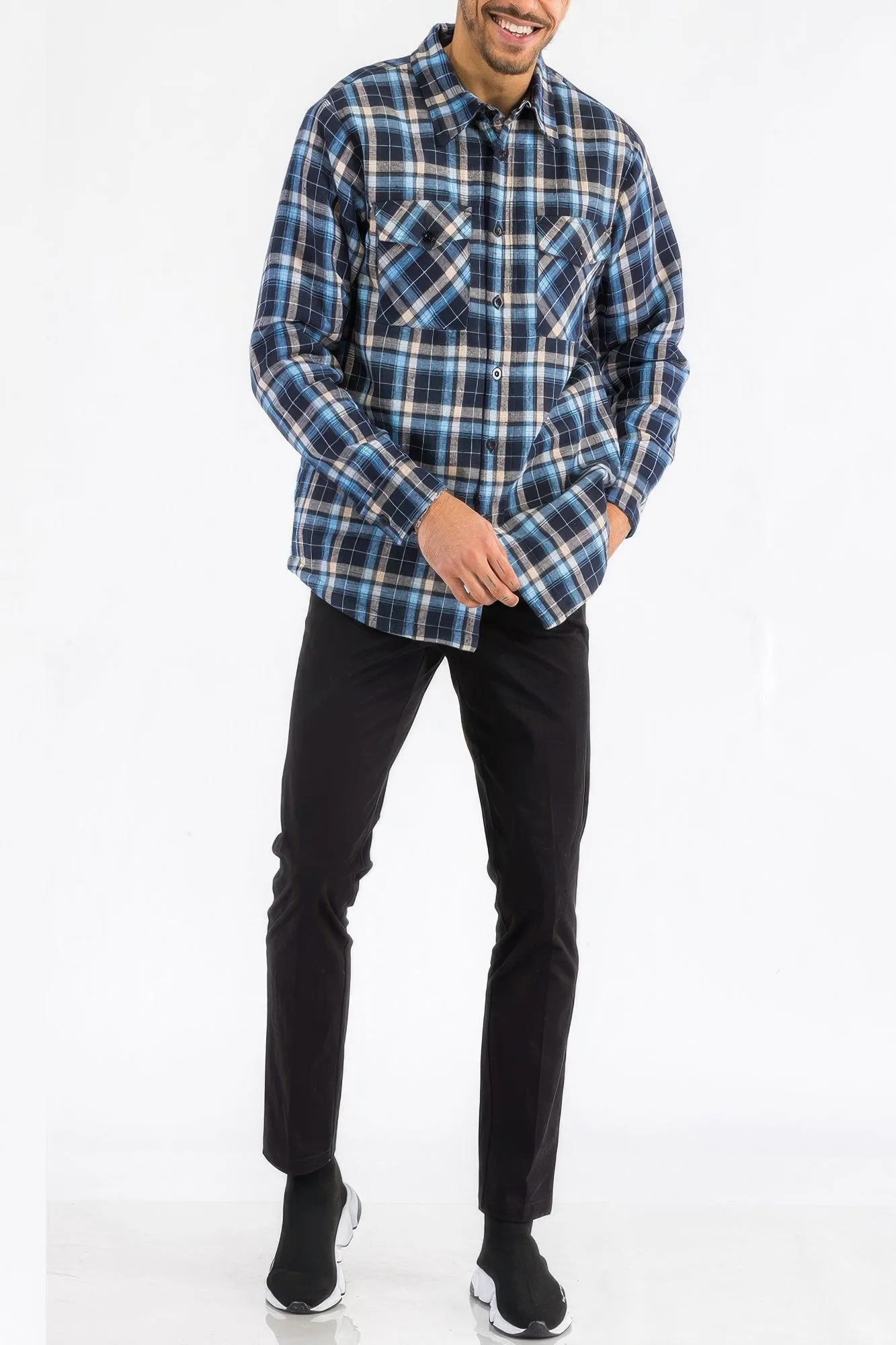 Men's Quilted Padded Flannel Shirt