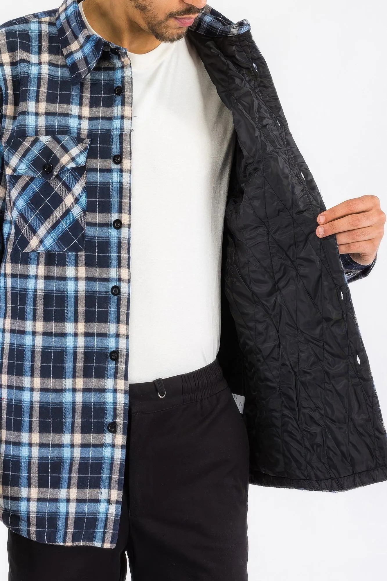 Men's Quilted Padded Flannel Shirt