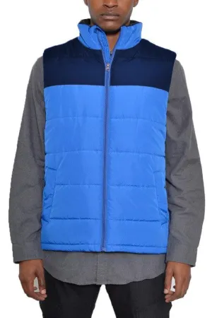 Mens Two Tone Color Block Padded Vest