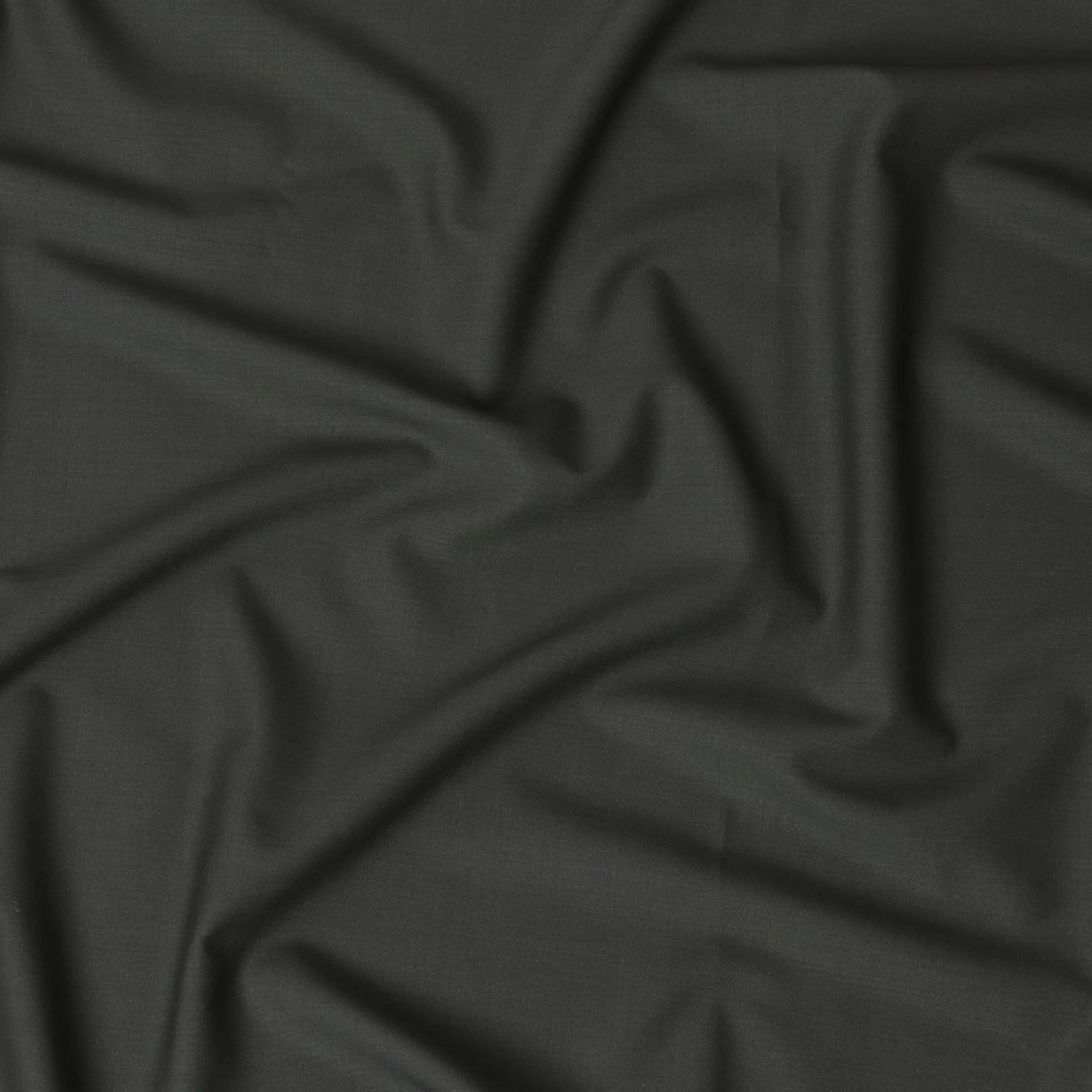 Olive Plain Premium Pure Italian all wool suiting fabric-D14691