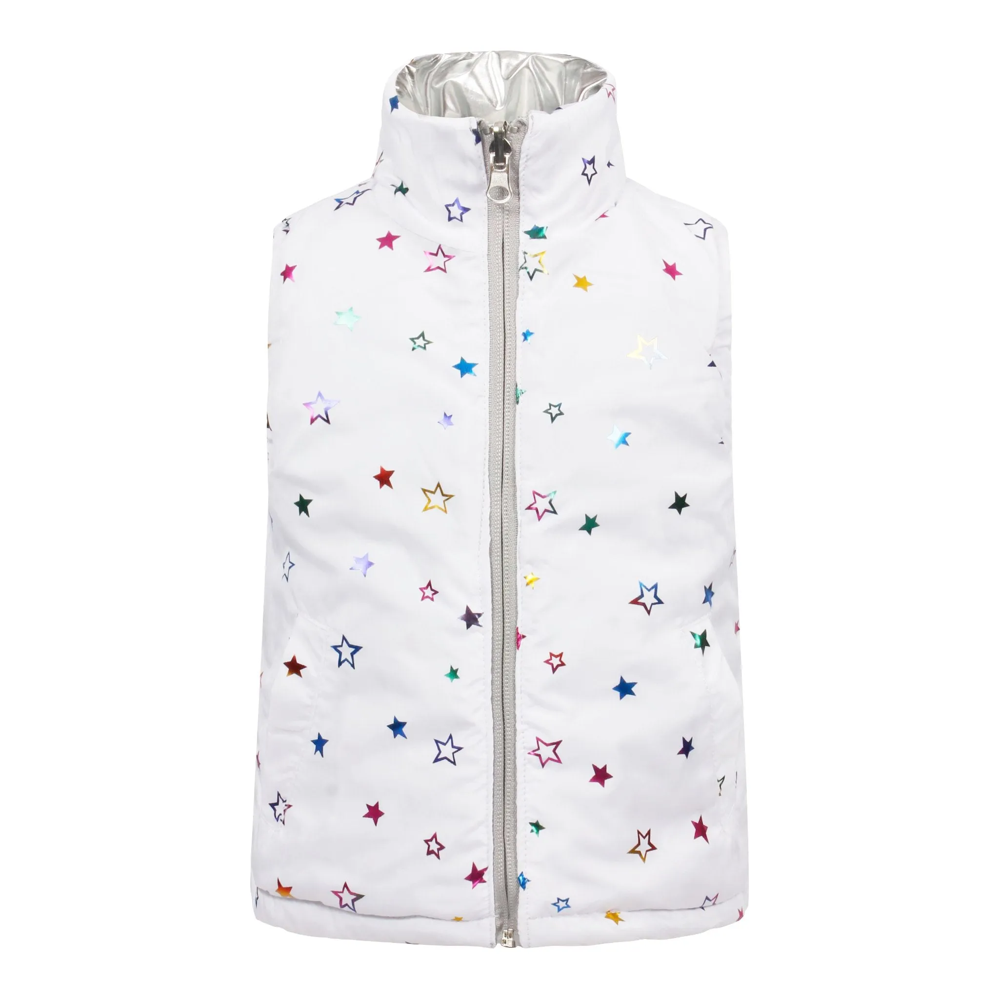 Quilted Reversible Vest with Stars