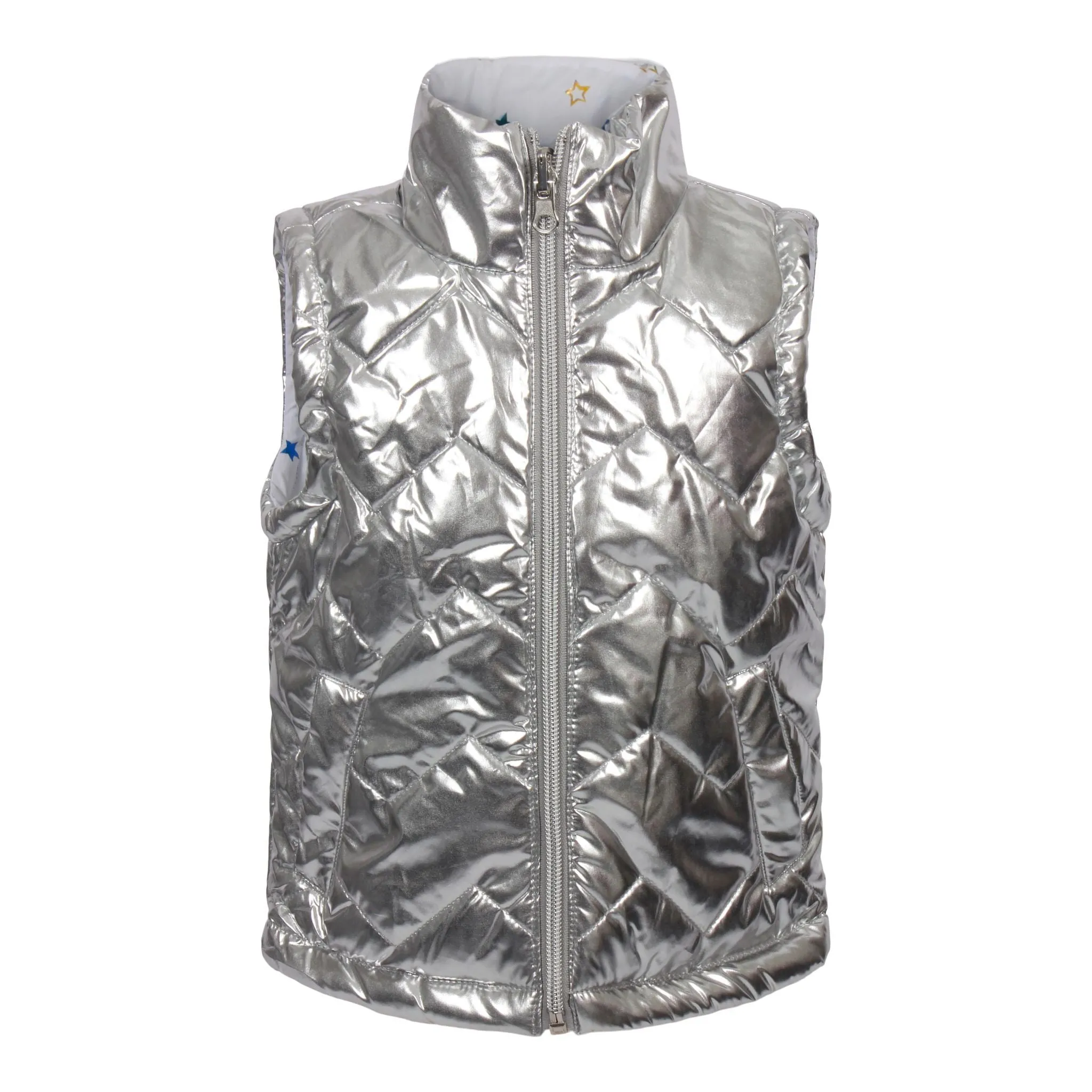 Quilted Reversible Vest with Stars