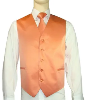 Salmon Orange Vest and Tie Set