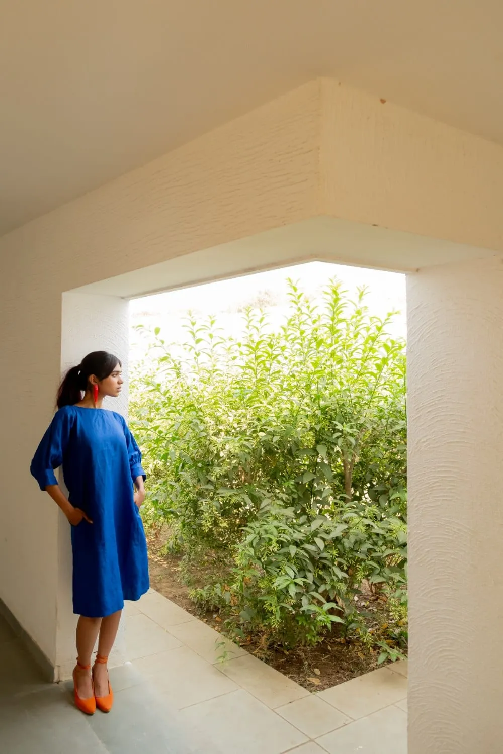 Sapphire Blue Linen Dress