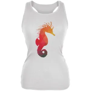 Seahorse Geometric White Juniors Soft Tank Top