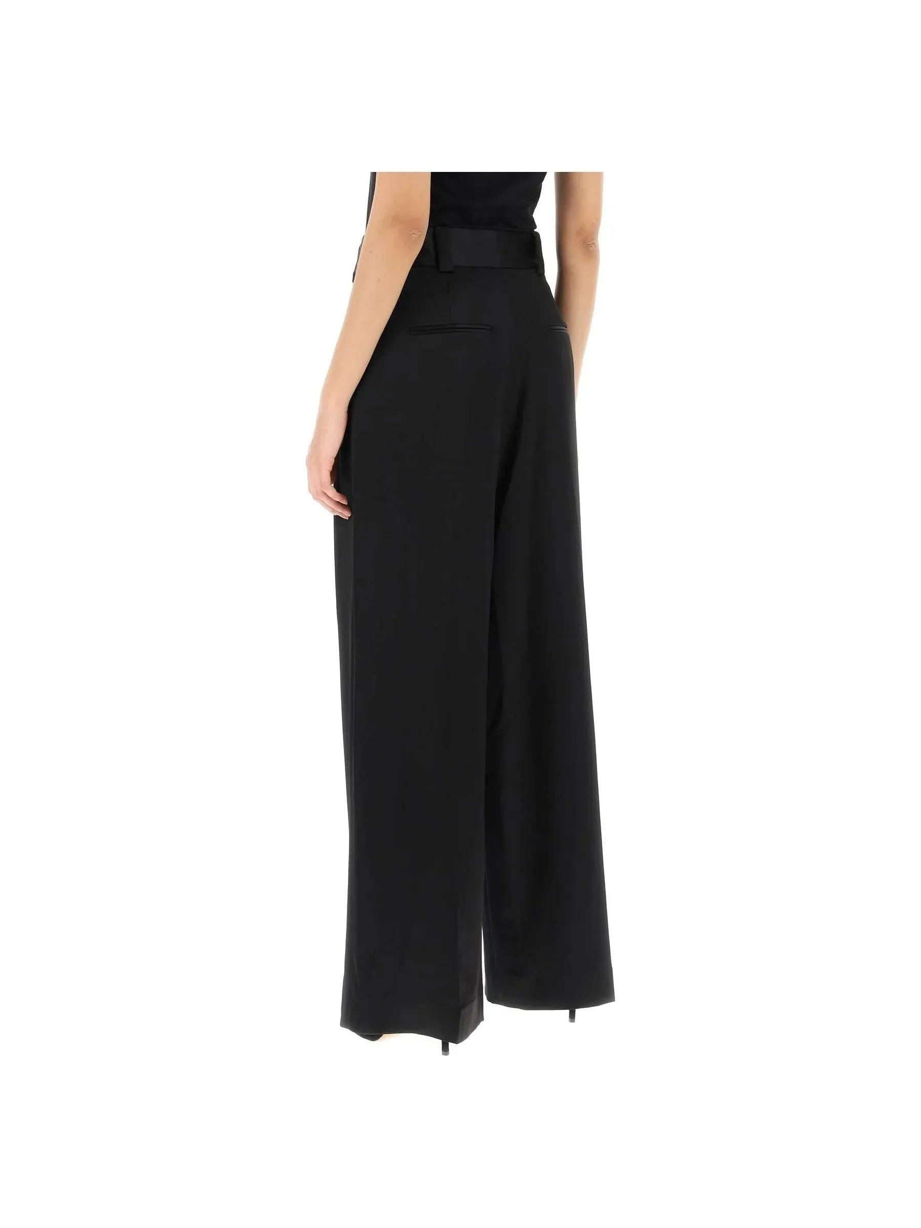 Simone Satin Wide-Leg Trousers