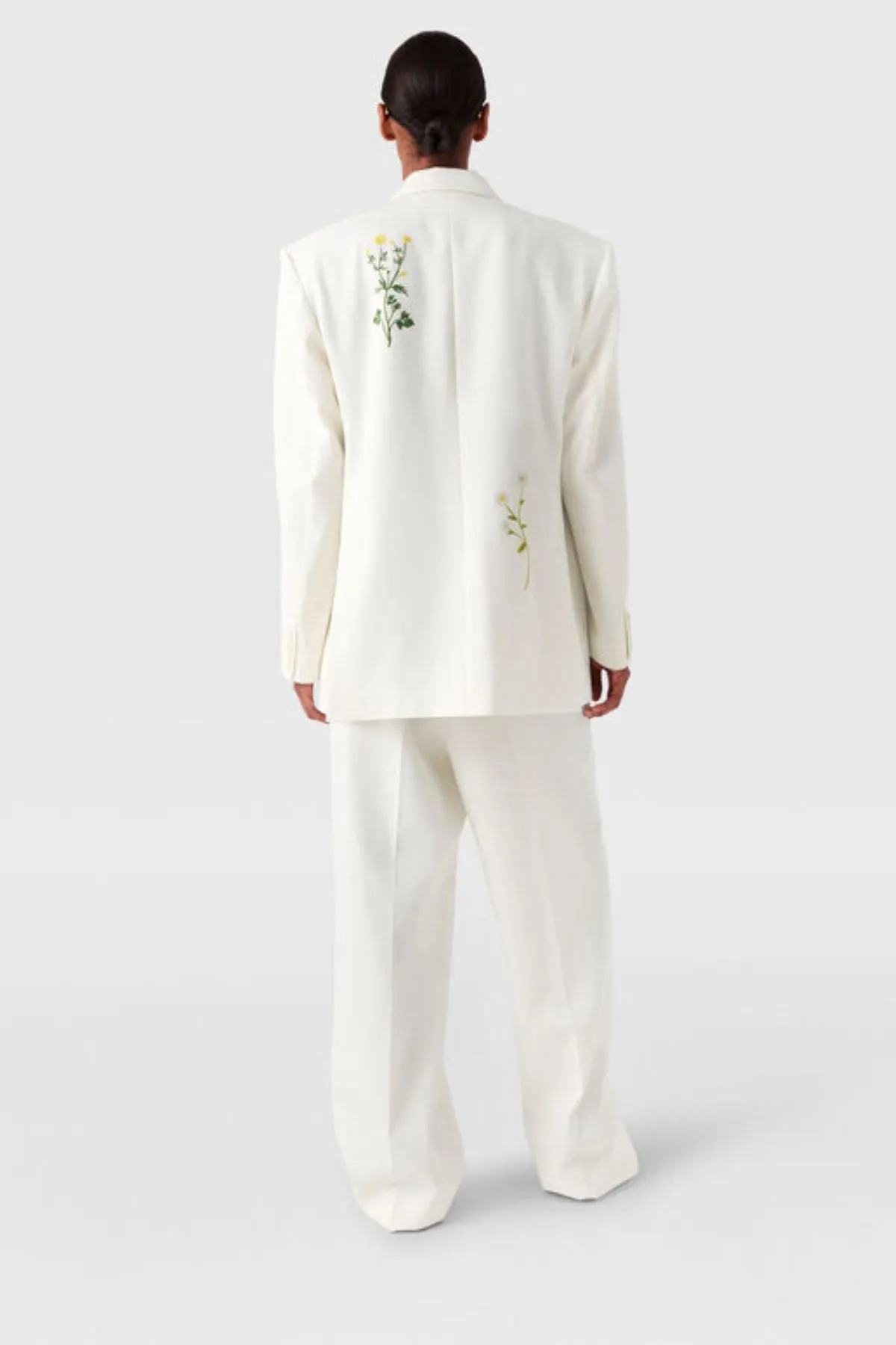 Stella McCartney Floral Double Breasted Blazer - Cream