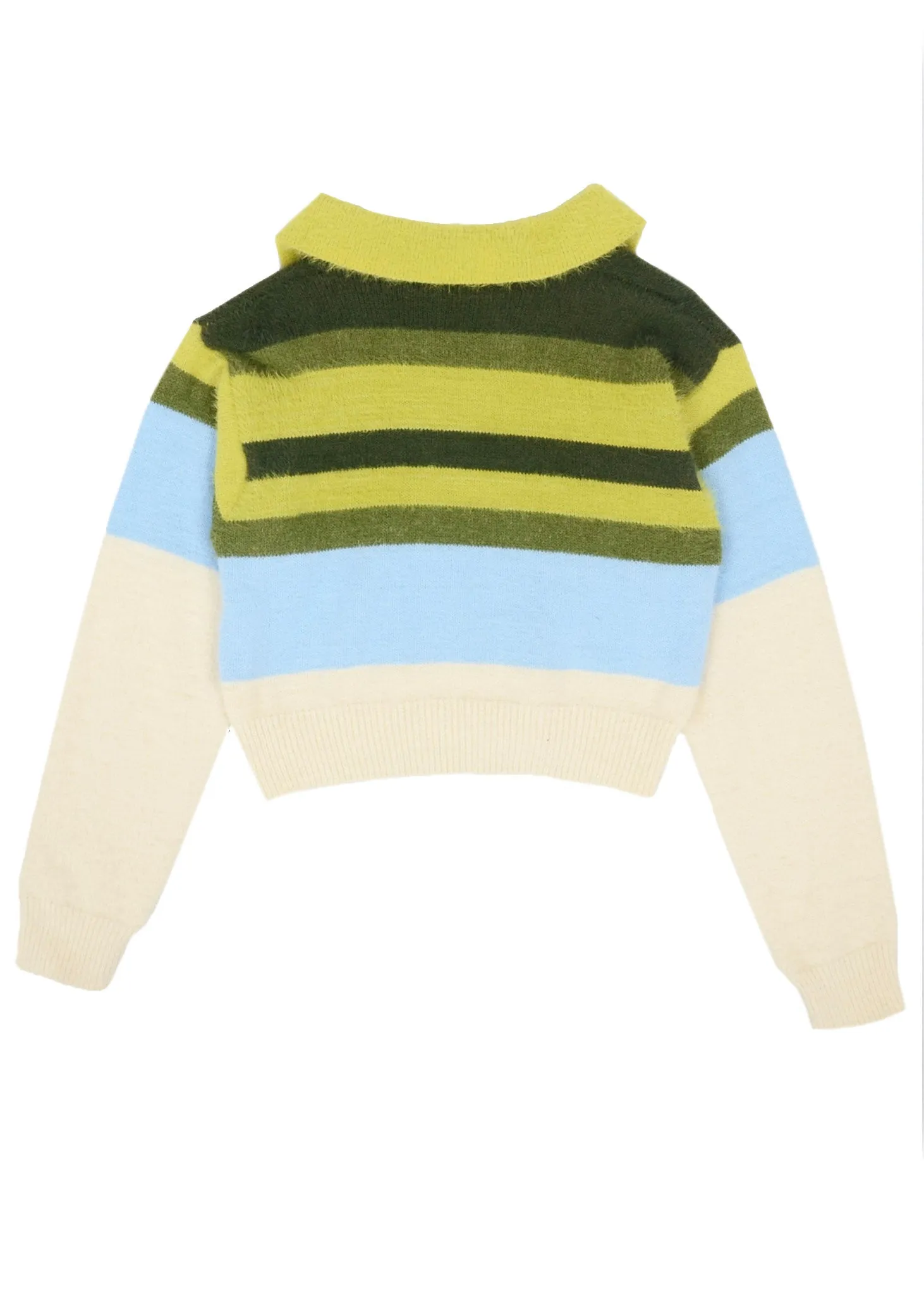 Striped Pattern Fuzzy Sweater by Anna-Kaci