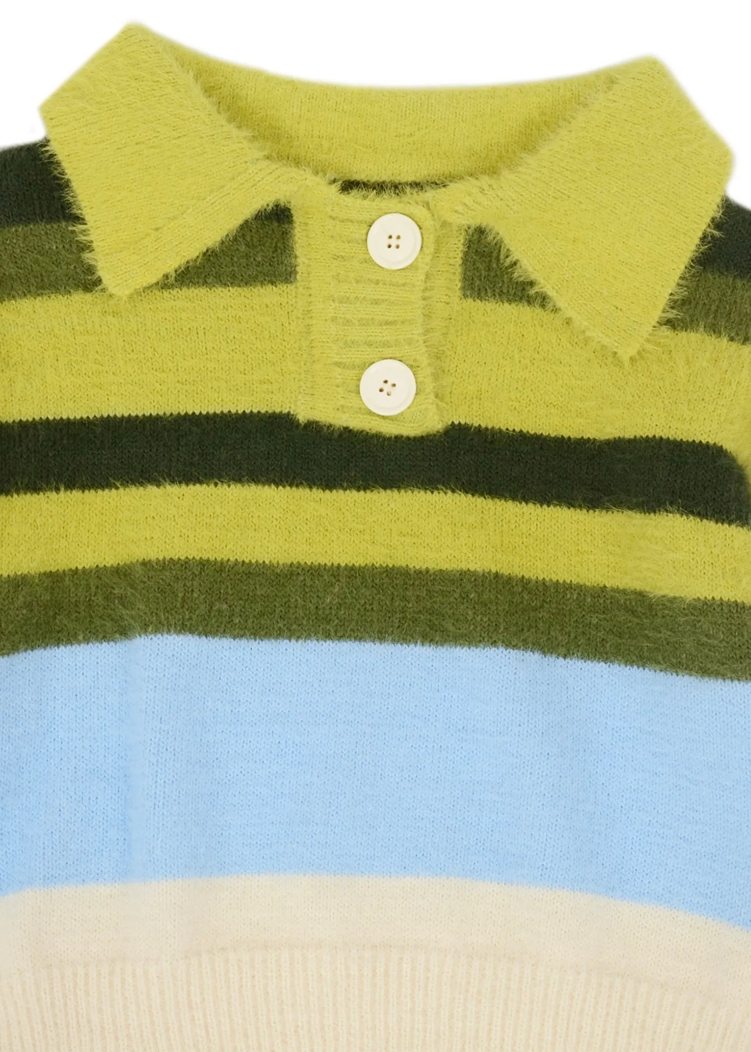 Striped Pattern Fuzzy Sweater by Anna-Kaci