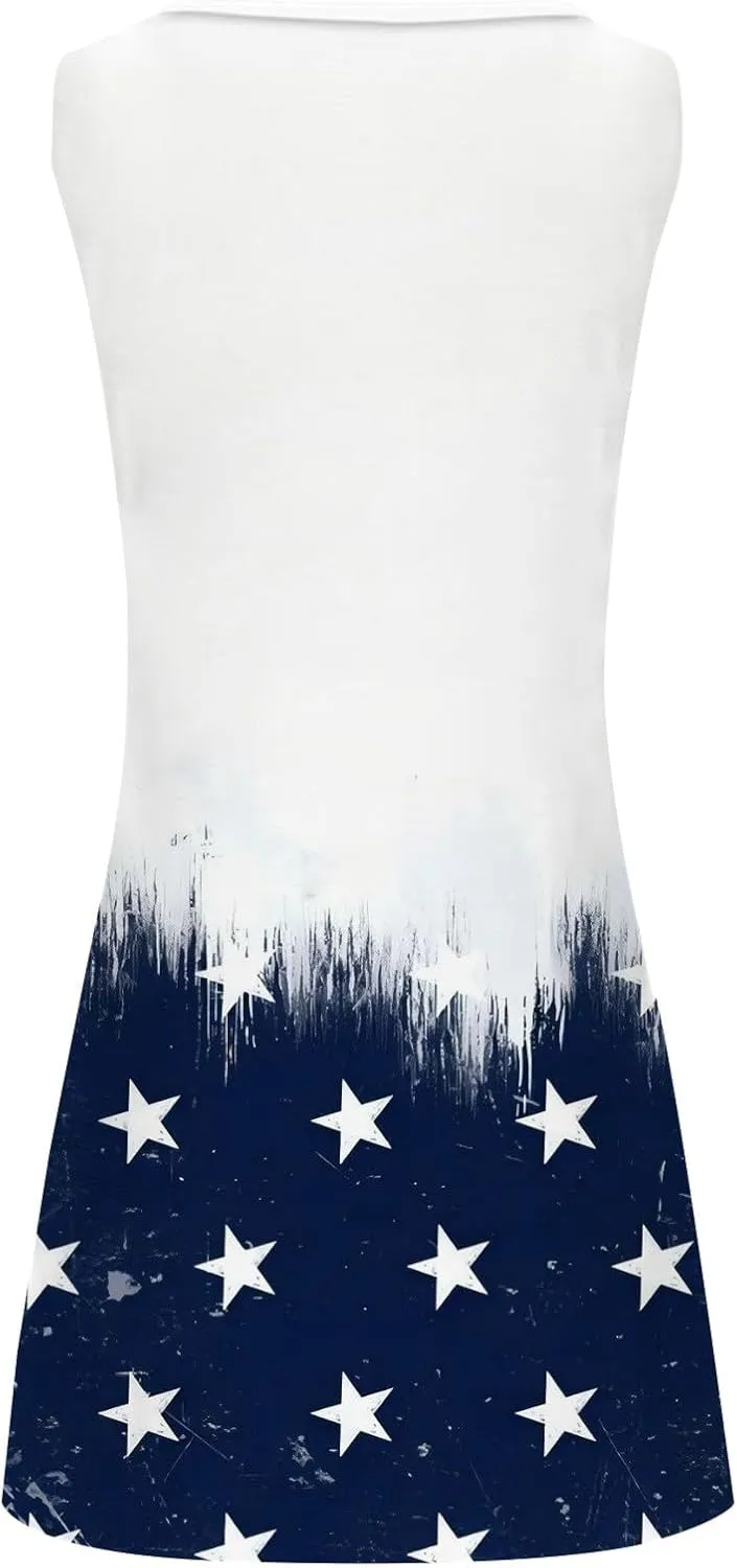 Summer Dresses for Women 2025 Beach Boho Sleeveless Sundresses Floral Print Tank Loose Sundress Spring Dress with Pocket