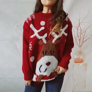 Wenkouban-Christmas Thanksgiving outfits_Fashion Casual Thickened Raglan Sleeve Elk Christmas Tree Christmas Sweater
