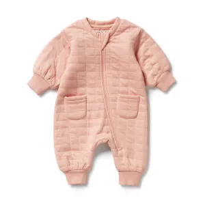 Wilson & Frenchy - Pretty Pink Organic Quilted Growsuit
