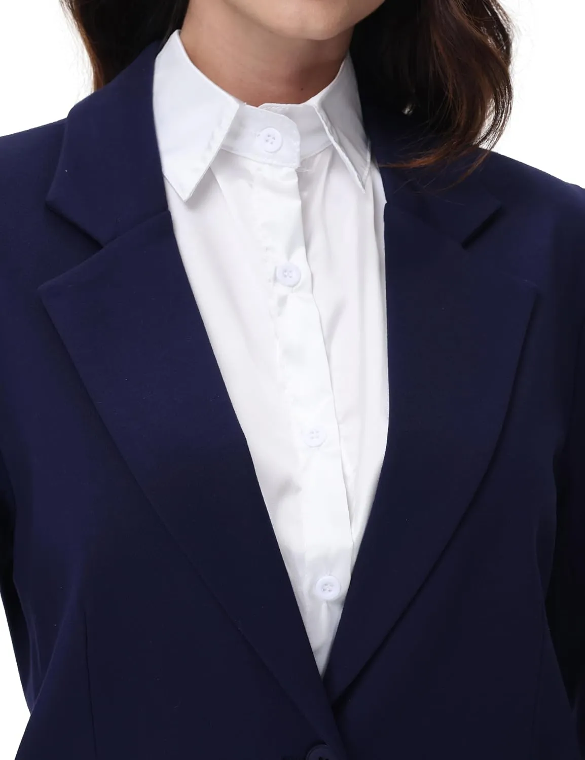 Women's Suits 2 Piece Set Dressy Business Slim Fit One Button Professional Blazer Pantsuits Set Work Casual Outfits
