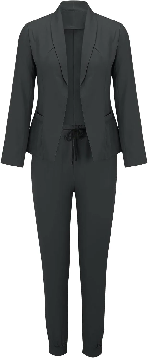 Women's Two-Piece Lapels Set Office Business Long Sleeve Formal Jacket Pant Suit Slim Fit Trouser Women's Clothing