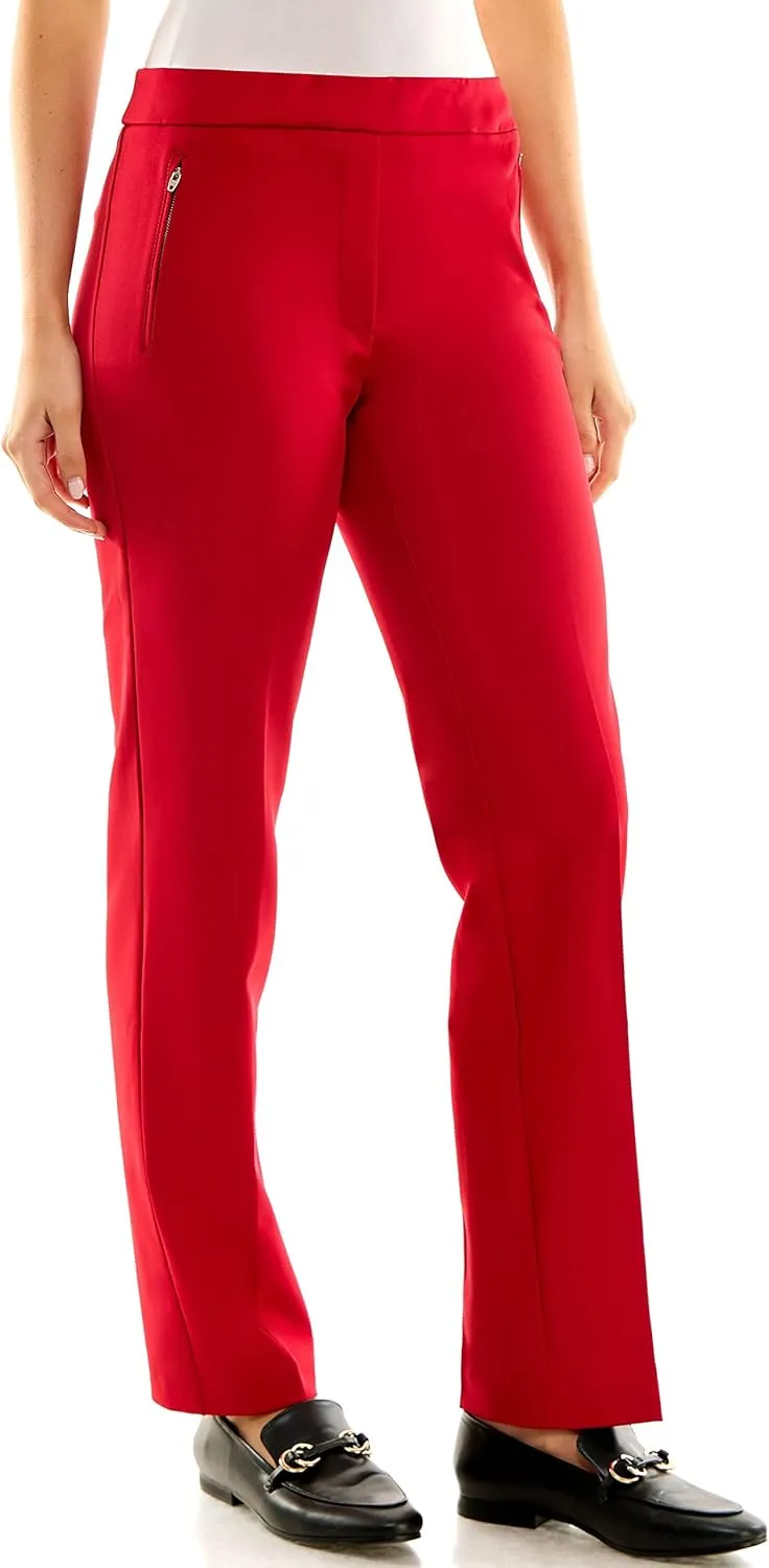 Zac & Rachel Women's Bond 18 Pull on with Faux Zipper Pockets Casual Pants